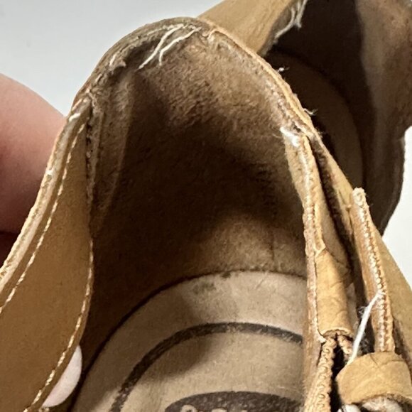 Dr. Scholls Tan Strappy Sandals With Adjustable Buckle & Low Wedge Heel Size 8 - Picture 7 of 7